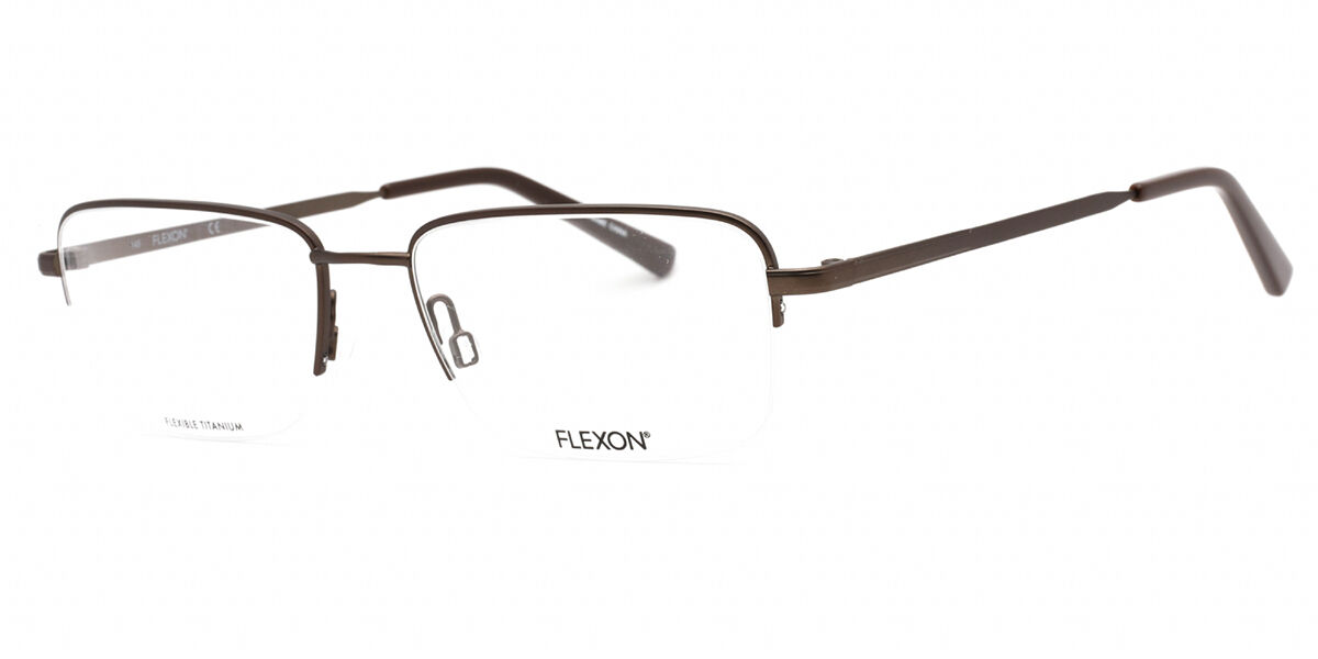 Flexon H6050 210 Men's Glasses Brown Size 56 - Free Lenses - HSA/FSA Insurance - Blue Light Block Available