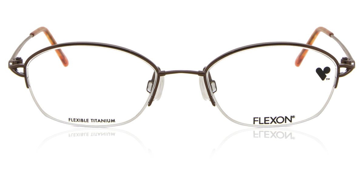 Flexon FL 651 249 Men's Glasses Brown Size 49 - Free Lenses - HSA/FSA Insurance - Blue Light Block Available