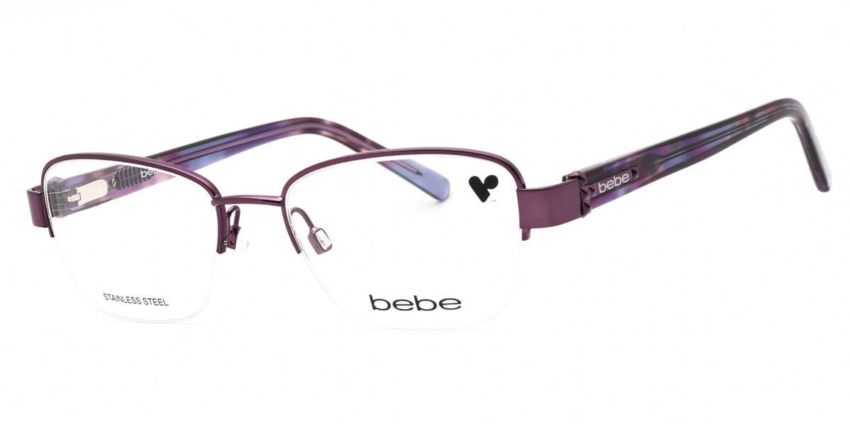 Bebe BB5127 535 Men's Glasses Purple Size 49 - Free Lenses - Blue Light Block Available